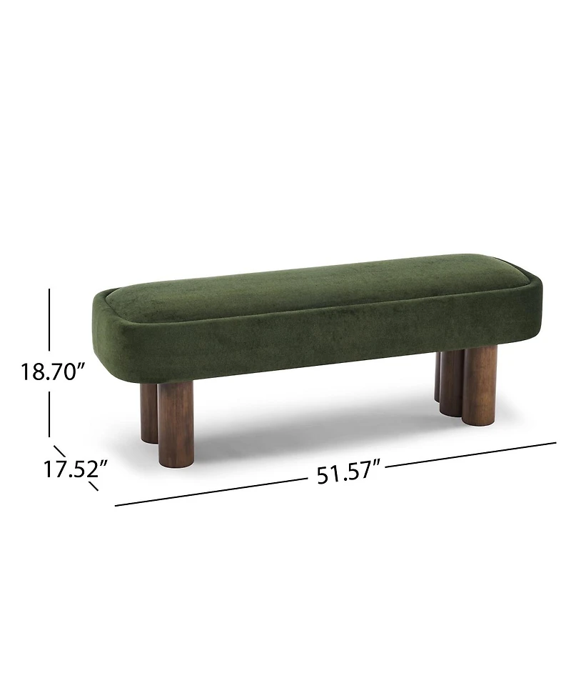 Streamdale Furniture Fabric Dining Bench with Walnut Legs 51.57''