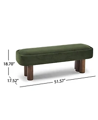 Streamdale Furniture Fabric Dining Bench with Walnut Legs 51.57''