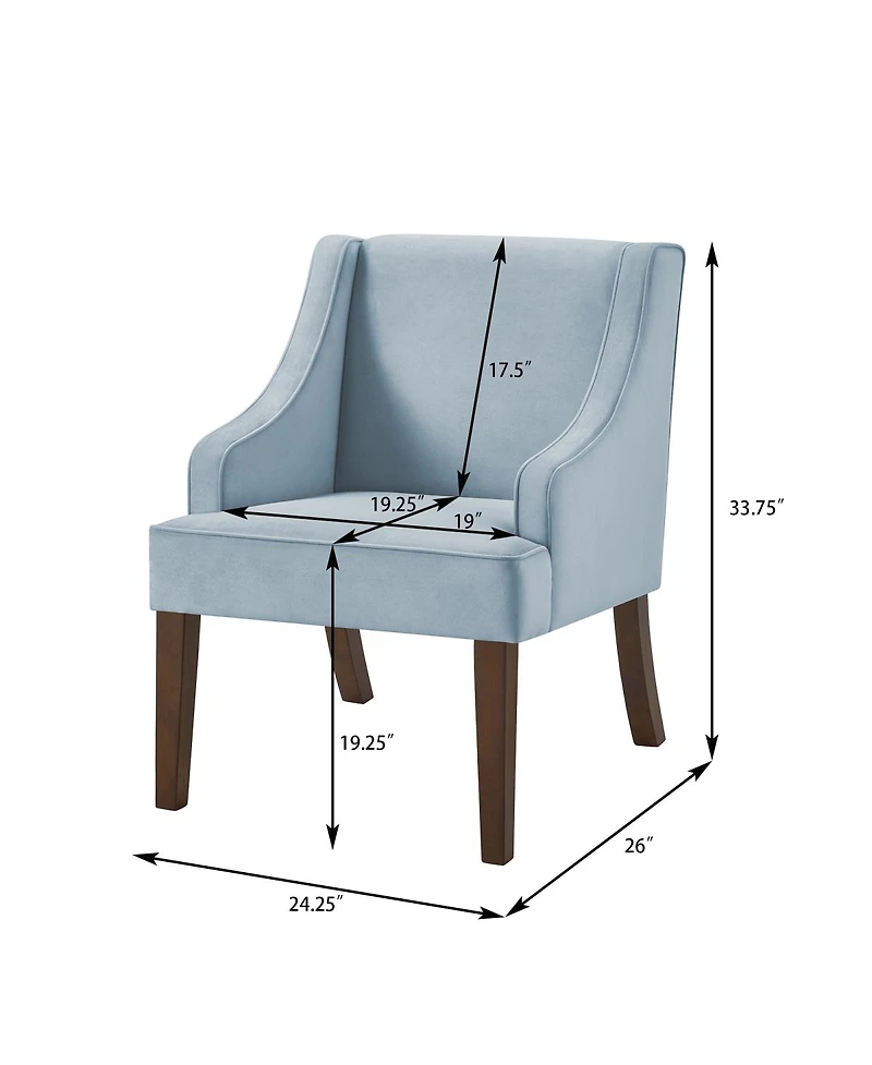 Streamdale Furniture Mid-Century Modern Upholstered Velvet Accent Chair