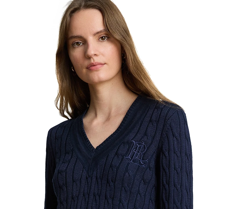 Lauren Ralph Petite Shimmer Cotton-Blend Cricket Sweater