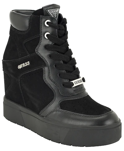 Guess Women's Guilley Lace-Up Wedge Sneaker Booties