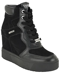 Guess Women's Guilley Lace-Up Wedge Sneaker Booties