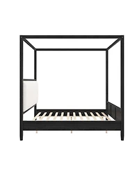 Streamdale Furniture Wooden Canopy Platform Bed with Upholstered Headboard