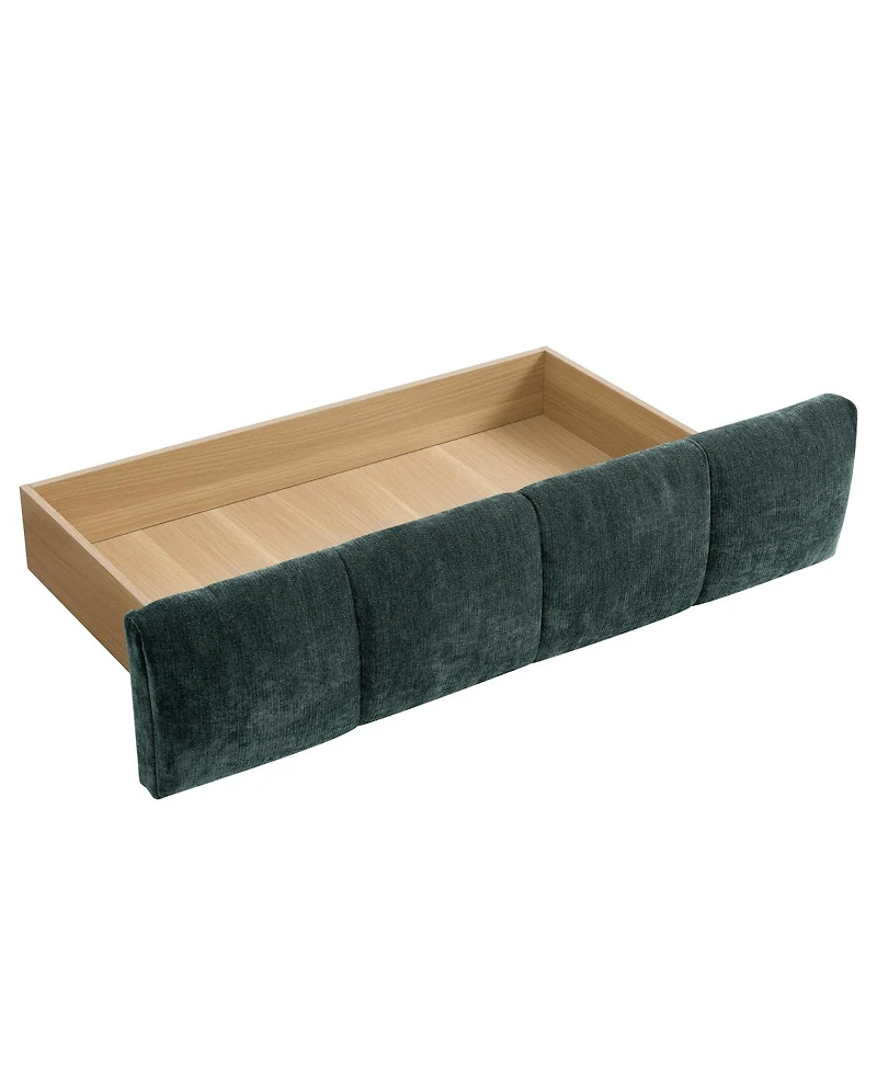 Streamdale Furniture Upholstered Chenille Bed Frame with Storage Drawer