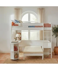 Streamdale Furniture Full Size Daybed with Trundle Three Storage Drawers and Solid Wood Frame