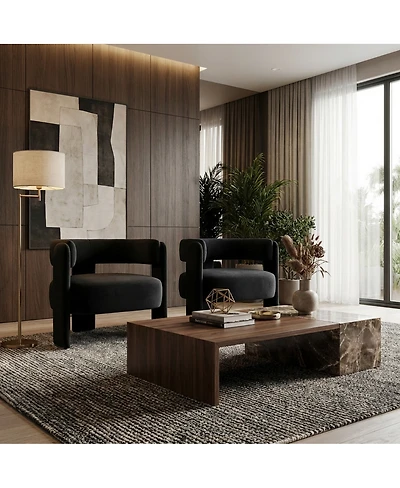 Streamdale Furniture Mid-Century Modern Velvet Accent Chair for Living Room and Bedroom