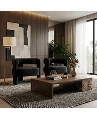 Streamdale Furniture Mid-Century Modern Velvet Accent Chair for Living Room and Bedroom
