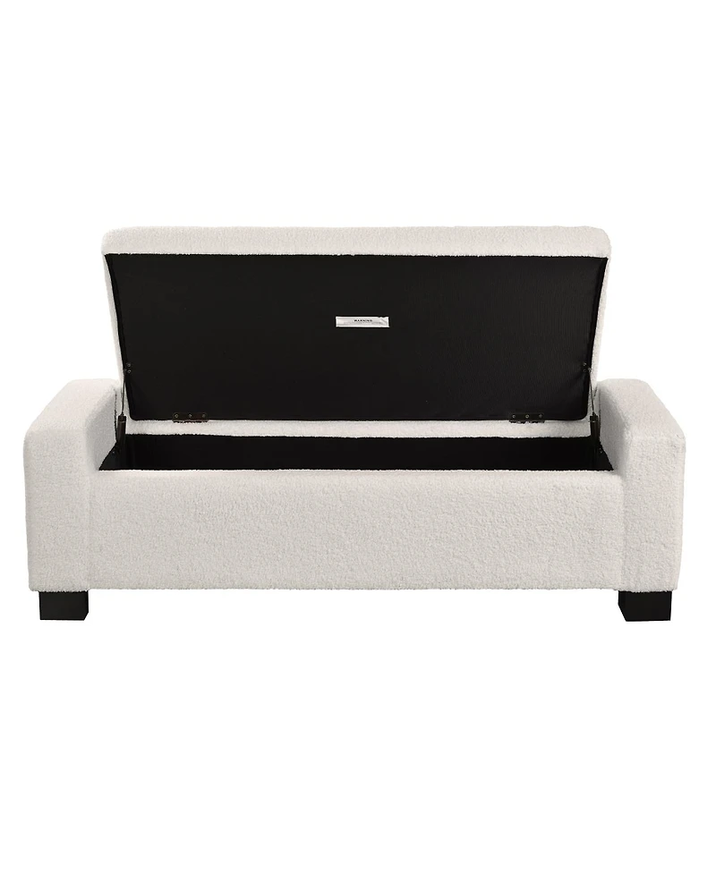 Streamdale Furniture 50'' Textured Fabric Rectangular Ottoman Bench with Hidden Storage