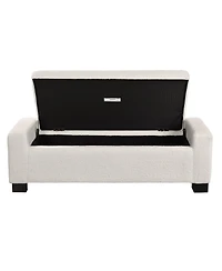 Streamdale Furniture 50'' Textured Fabric Rectangular Ottoman Bench with Hidden Storage
