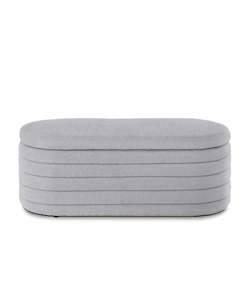 Streamdale Furniture Modern Oval Upholstered Storage Ottoman Bench