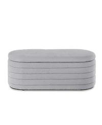Streamdale Furniture Modern Oval Upholstered Storage Ottoman Bench