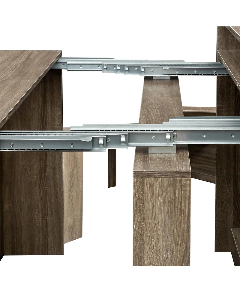 Streamdale Furniture Modern Extendable Dining Table with Storage