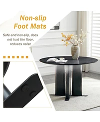 Streamdale Furniture Round Wood Grain Dining Table with Gradient Cross Base