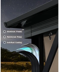 gaomon Hardtop Gazebo 12x12 Feet for All Weather, with Double Metal Roof, Aluminum Alloy Frame, Net, and Curtain, Permanent Building for Patio