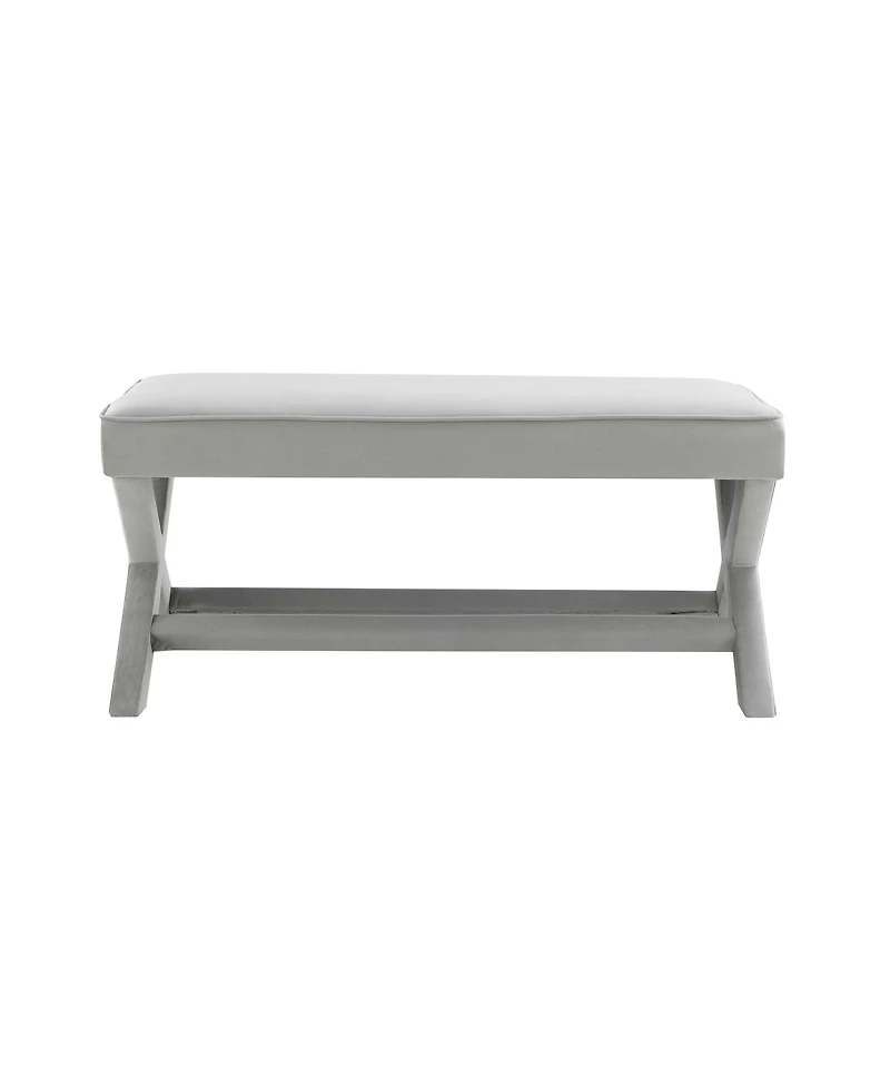 Streamdale Furniture velvet Double Bench with X-Crossed Legs