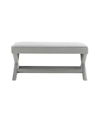 Streamdale Furniture velvet Double Bench with X-Crossed Legs