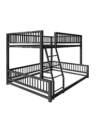 Streamdale Furniture over Queen Floor Bunk Bed with Ladder and Guardrails