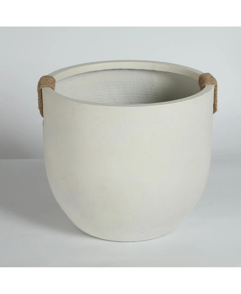 Streamdale Furniture Set of 2 Round Concrete Planter Pots 15'' and 18''
