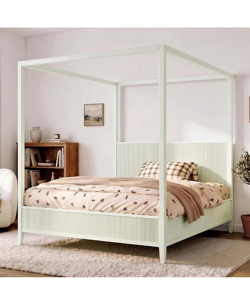 Streamdale Furniture Queen size Wooden Canopy Platform Bed with Support Slats