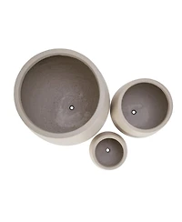 Streamdale Furniture 3-Piece Lightweight Mgo Round Outdoor Planter Set with Drainage Holes
