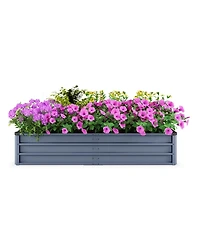 Streamdale Furniture 6x3x1ft Large Galvanized Metal Rectangular Garden Bed
