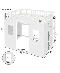 Streamdale Furniture Full Size House Loft Bed With Ladder