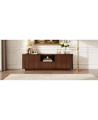 Streamdale Furniture 70-inch Modern Tv Stand for TVs up to 80'' with Storage and Curved Corners