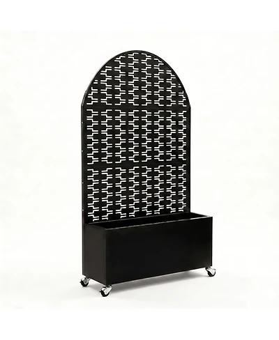 Streamdale Furniture Arched Metal Privacy Screen with Planter Box 70.87'' Tall