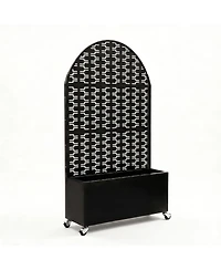 Streamdale Furniture Arched Metal Privacy Screen with Planter Box 70.87'' Tall