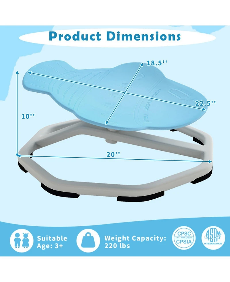 Gouun Kids Sensory Swivel Chair with 360-Degree Spinning and Non-Slip Metal Base