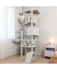 Streamdale Furniture 84'' Cat Tree Tower with Large Condo Scratching Post and Hammock
