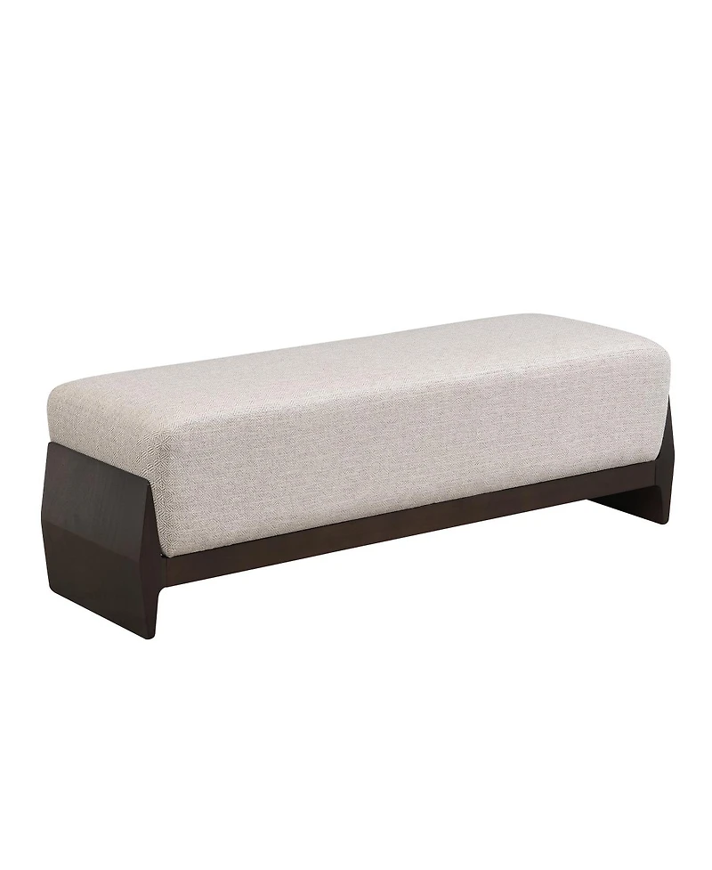 Streamdale Furniture Rubber Solid Wood Bench with Thick Soft Cushions Can Accommodate Three People