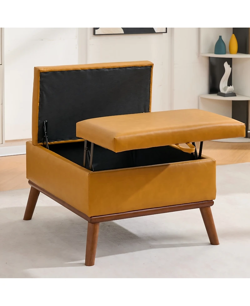 Streamdale Furniture 31'' Mid-Century Modern Lift-Top Storage Ottoman