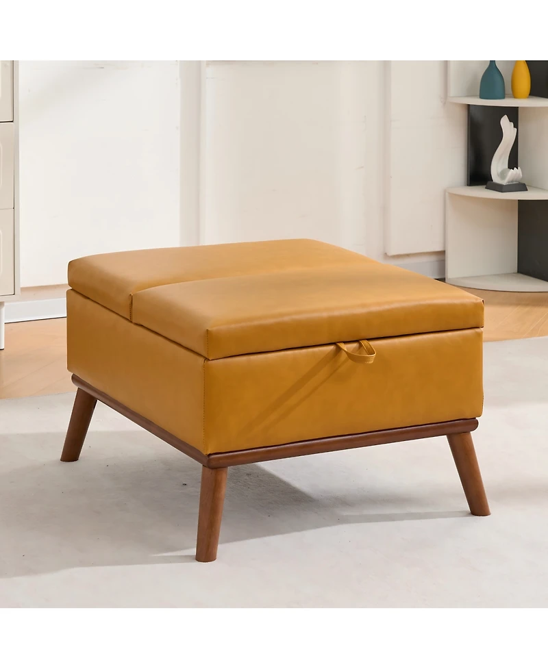 Streamdale Furniture 31'' Mid-Century Modern Lift-Top Storage Ottoman