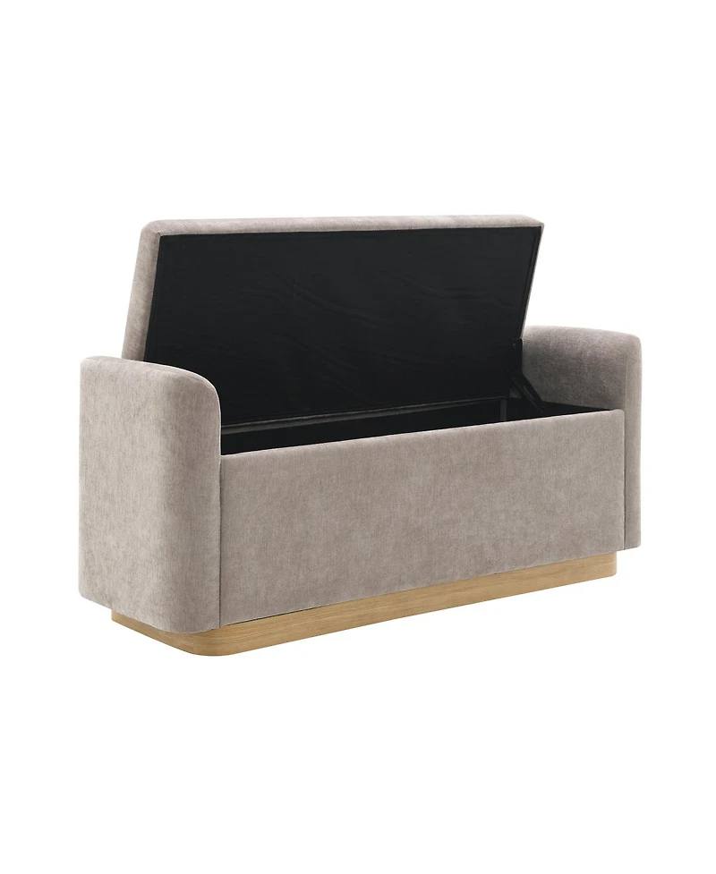 Streamdale Furniture 49'' Upholstered Storage Bench with Gold Metal Base
