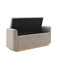 Streamdale Furniture 49'' Upholstered Storage Bench with Gold Metal Base