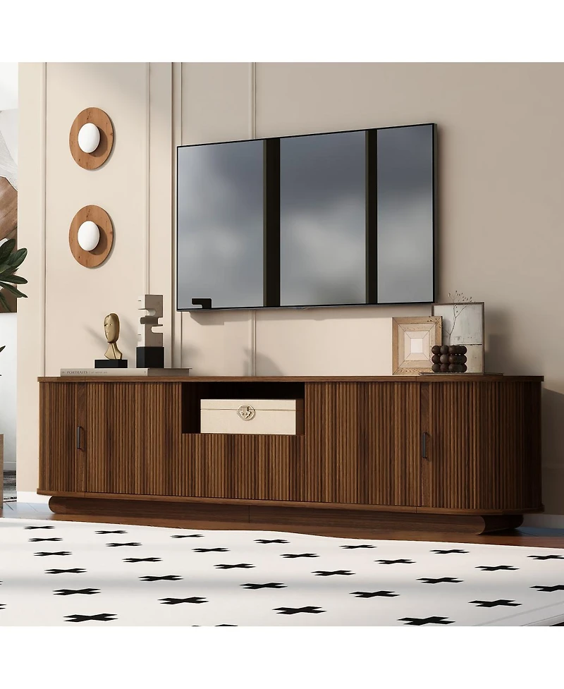 Streamdale Furniture Tv Stand with Sliding Storage Drawer and Open Shelves for 70''-75'' TVs