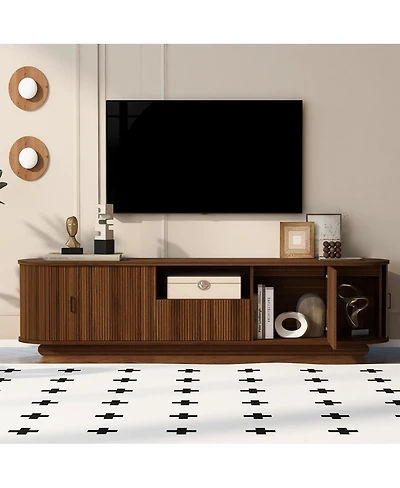 Streamdale Furniture Tv Stand with Sliding Storage Drawer and Open Shelves for 70''-75'' TVs