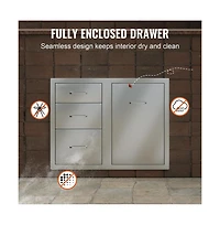Sugift Outdoor Kitchen Door Drawer Combo 29.5 in W x 22.6 in H Access Door