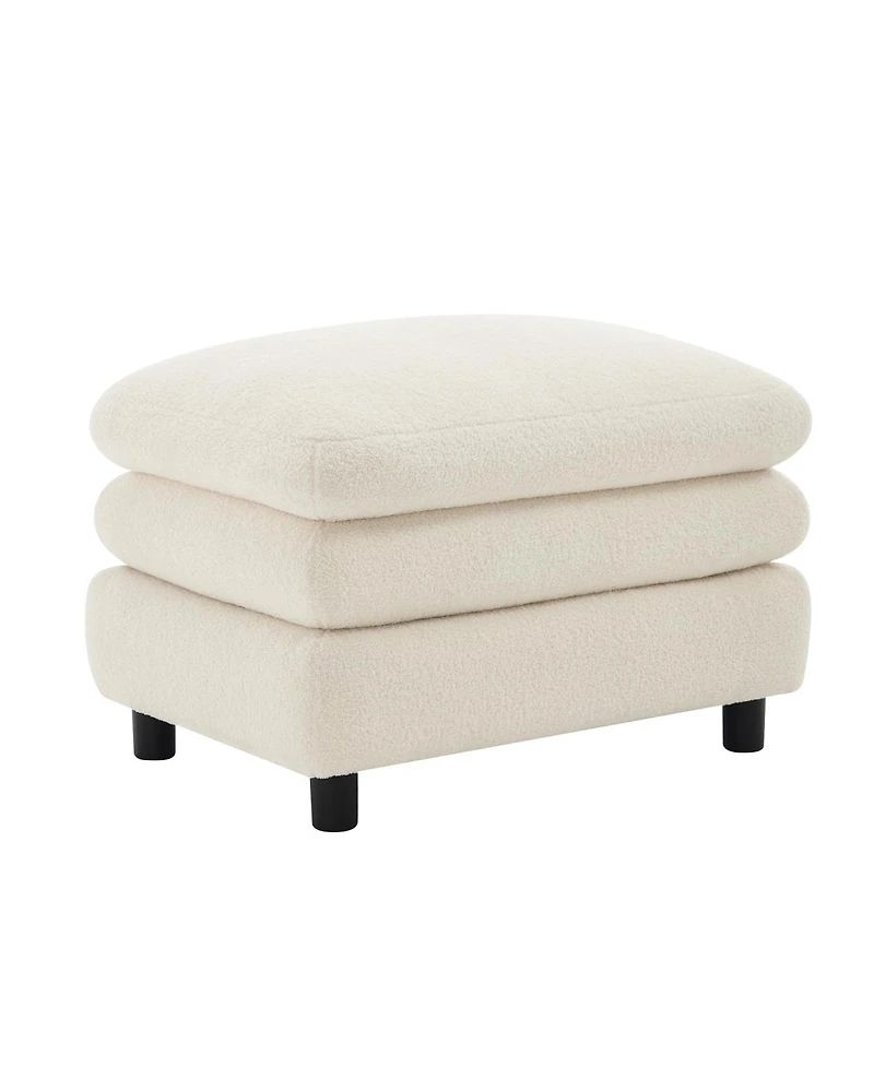 Streamdale Furniture Vitoria Curved Ottoman Teddy Fabric