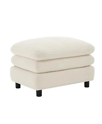 Streamdale Furniture Vitoria Curved Ottoman Teddy Fabric
