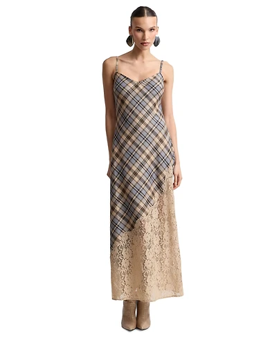 Avec Les Filles Women's Bias V-Neck Maxi Dress