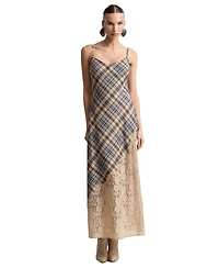 Avec Les Filles Women's Bias V-Neck Maxi Dress