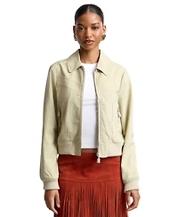 Avec Les Filles Women's Zip Front Bomber Jacket