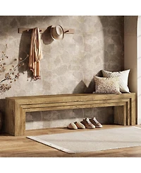 Slickblue Farmhouse Entryway Bench with Layered Shoe Storage