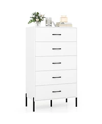 Slickblue Modern 5-Drawer Dresser Chest with Sturdy Metal Legs