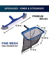 Xdovet Pool Skimmer Net Brush Kit Heavy Duty Frame Professional Head Inground Above Ground