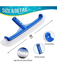 Xdovet Pool Brush Head Strong Bristle Ez Clip Walls Tiles Floors