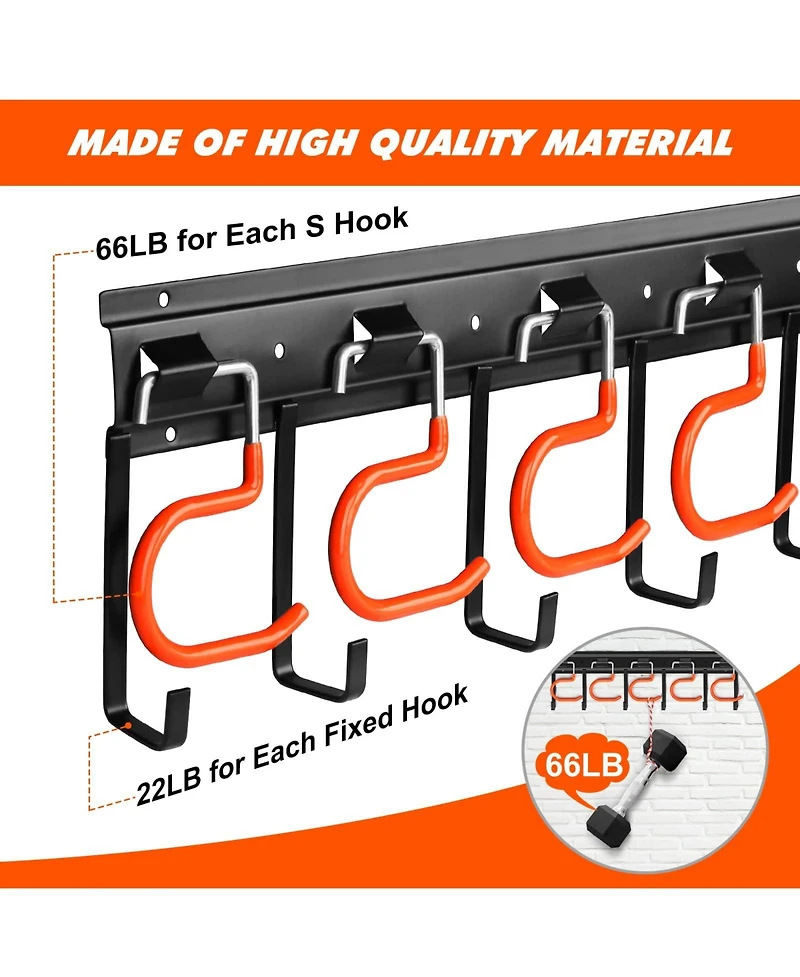 Xdovet Metal Garden Tool Organizer Wall Mount Hooks Hangers Shed Storage Rack