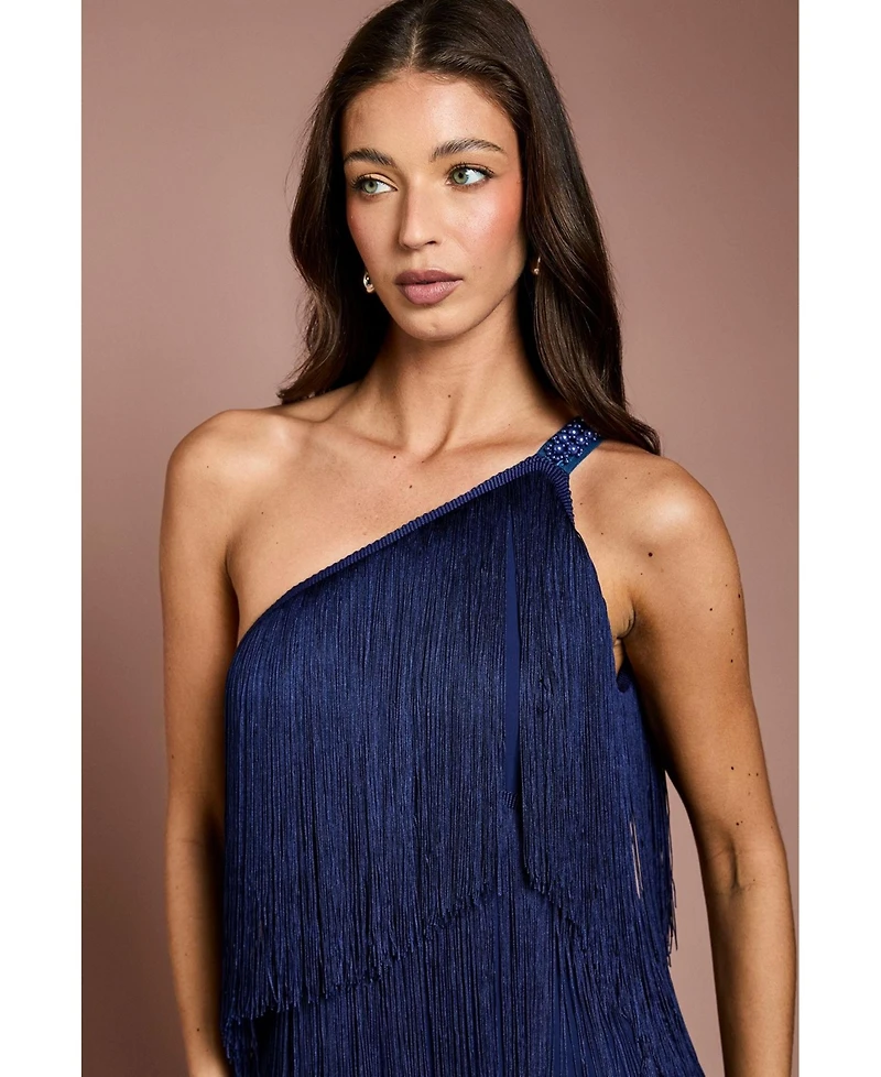 Coast Women's Asymmetric Fringe Maxi Dress
